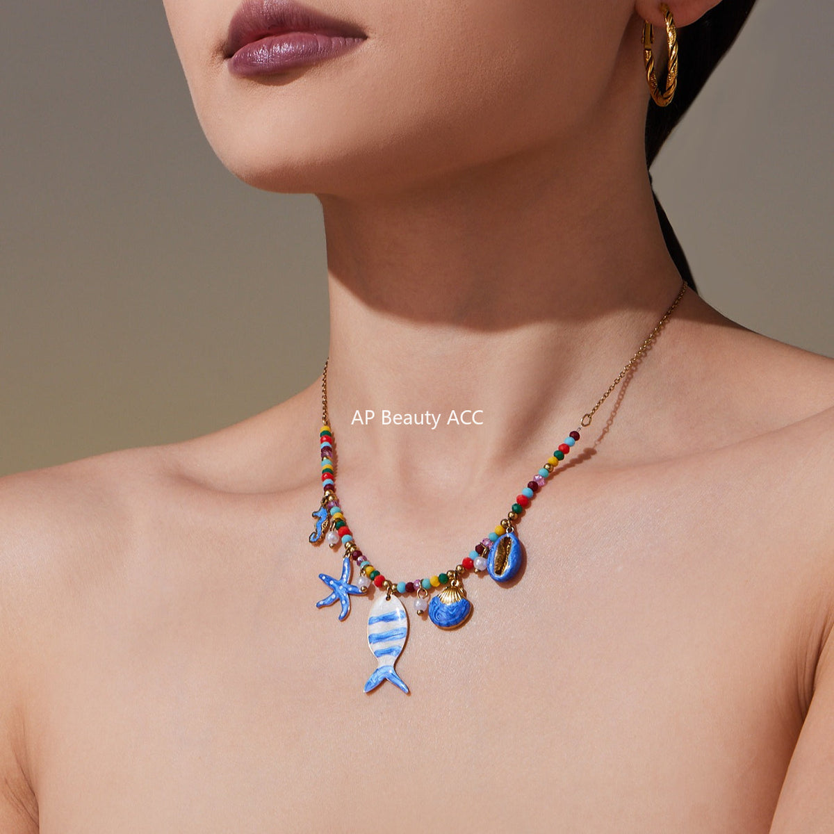 D관 - 18K 골드 도금 스테인리스 스틸 물고기 펜던트 목걸이 팔찌 발찌 [TXP418] 25.10-1