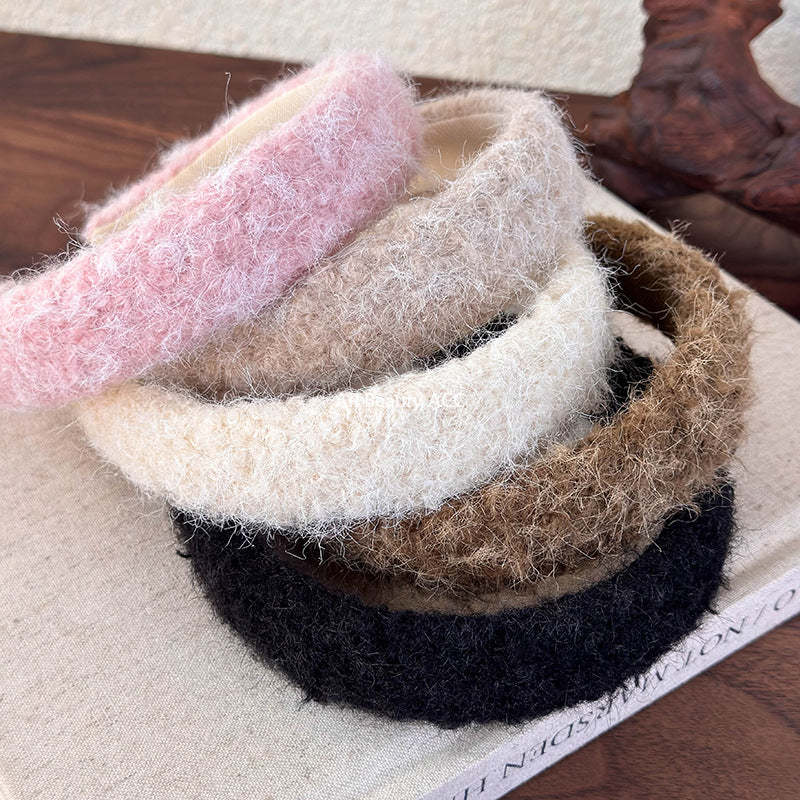 E관 - 가을 겨울 컬러 퍼 양털 머리띠 [26149] 25.12-1