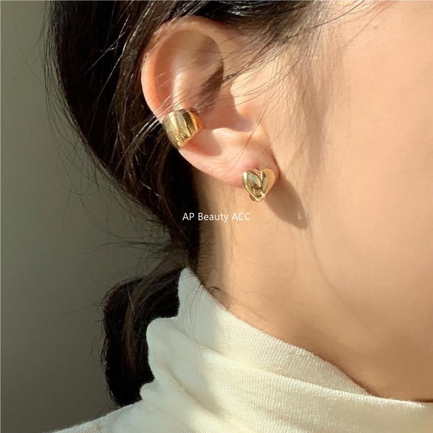 F관 - 925 실버 하트 후프 귀걸이 [C1088] 25.10-4