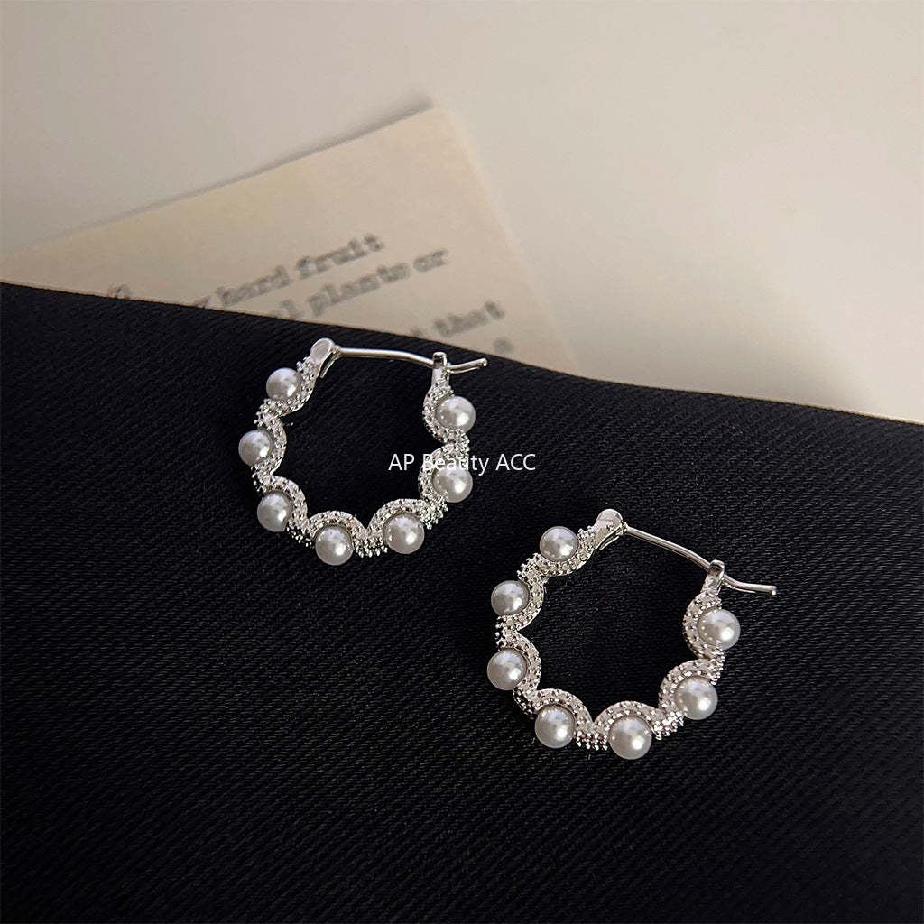 C관 - 개성 있는 로즈 기하학 은침 인스타 귀걸이 [3771] 24.04-3