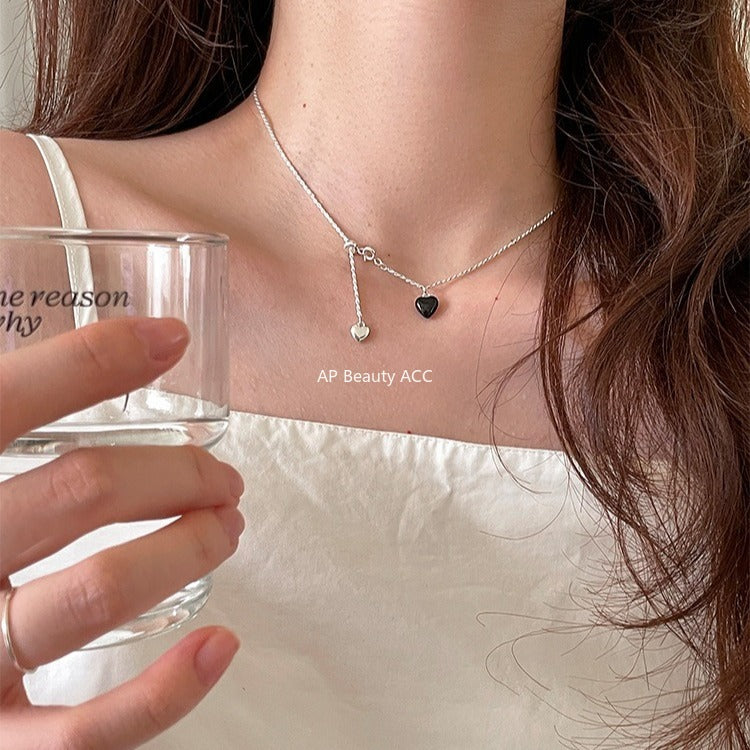 A관 - 925 실버 슬라이드 하트 펜던트 목걸이 [XL-1222] 25.11-1