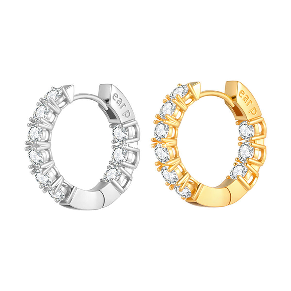 A관 - 925 은침 풀큐빅 링 귀걸이 [EH-4202] 25.10-3