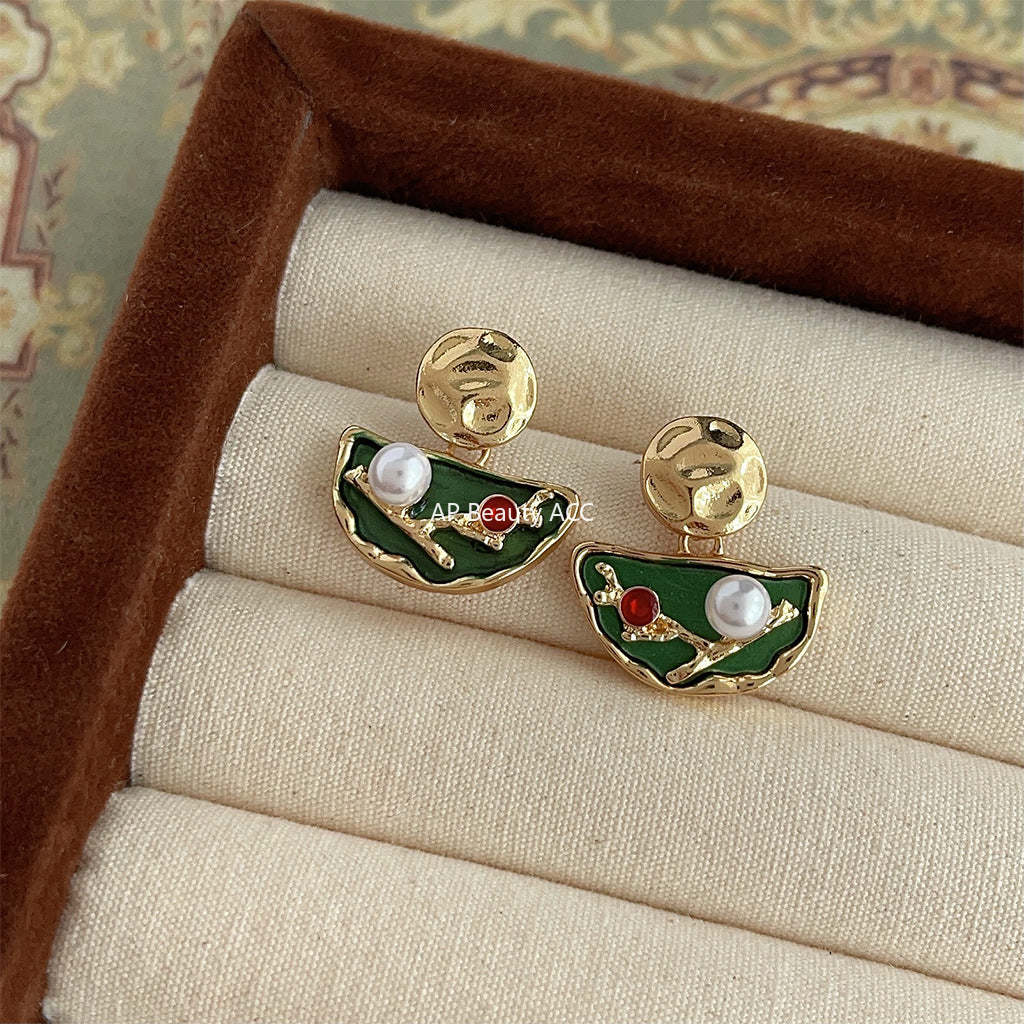 C관 - 복고풍 진주 14K 도금 은침 귀걸이 [4238] 24.06-4