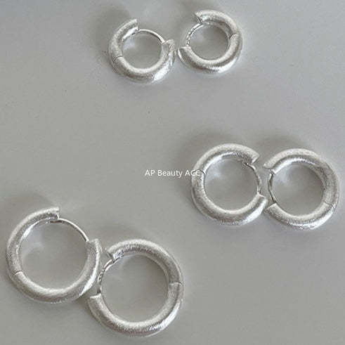 A관 - 샌딩 심플 링 925 은침 귀걸이 [EH-4318] 25.12-2