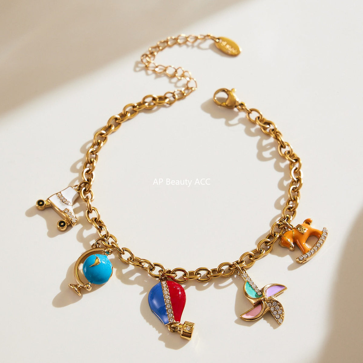 D관 - 스테인리스 스틸 큐빅 열기구 지구본 펜던트 목걸이 팔찌 [TXP415] 25.10-1