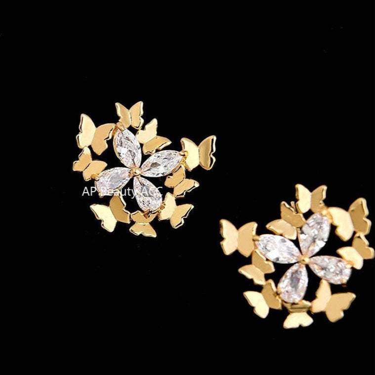 C관 - 나비 큐빅 925 은침 귀걸이 [7156] 25.11-4