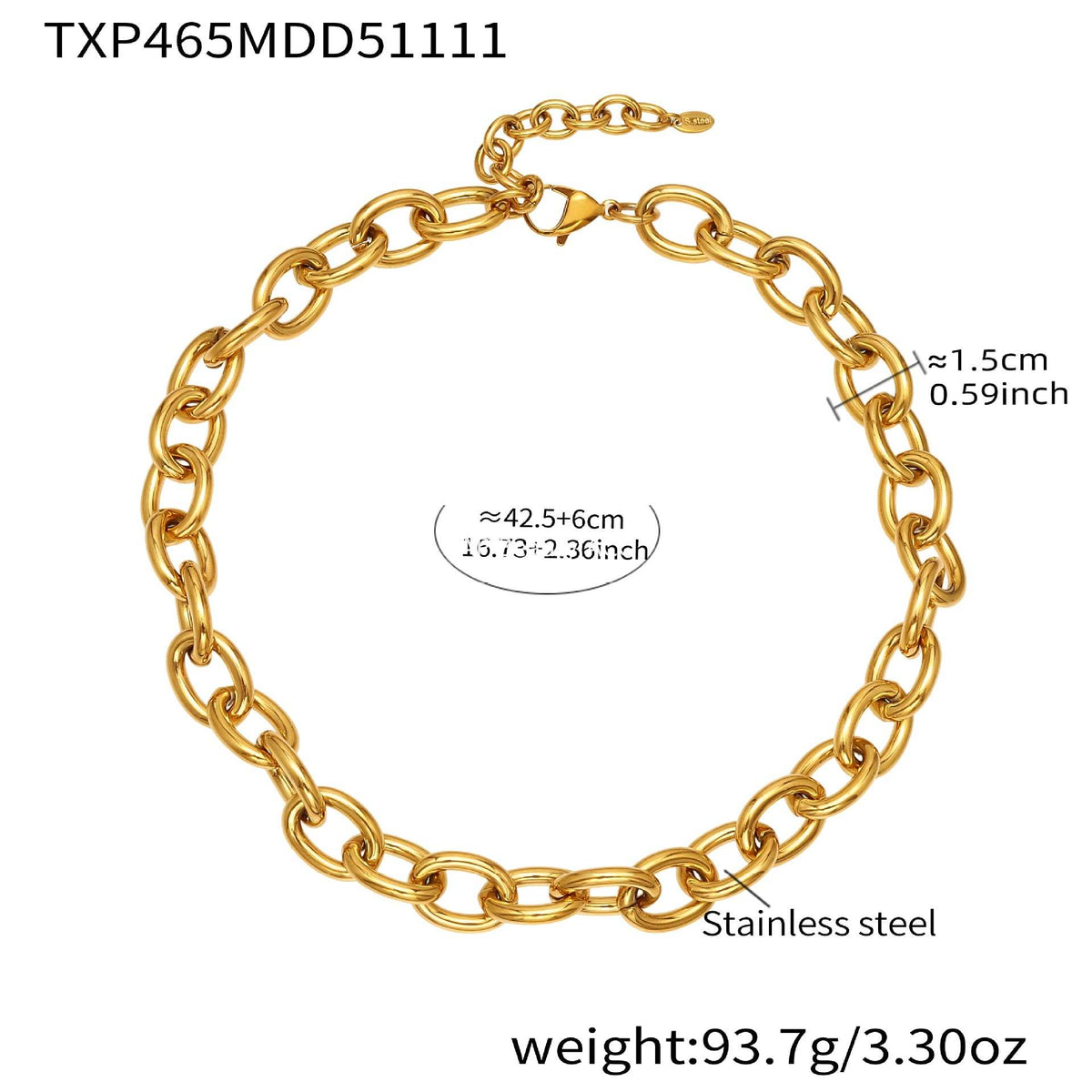 D관 - 볼드 O체인 18K 도금 스테인리스 스틸 목걸이 팔찌 [TXP465] 25.11-3