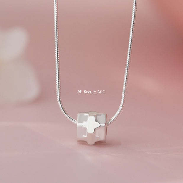 B관 - 925 실버 곡선형 크로스 펜던트 목걸이 [YC3897N] 25.10-2