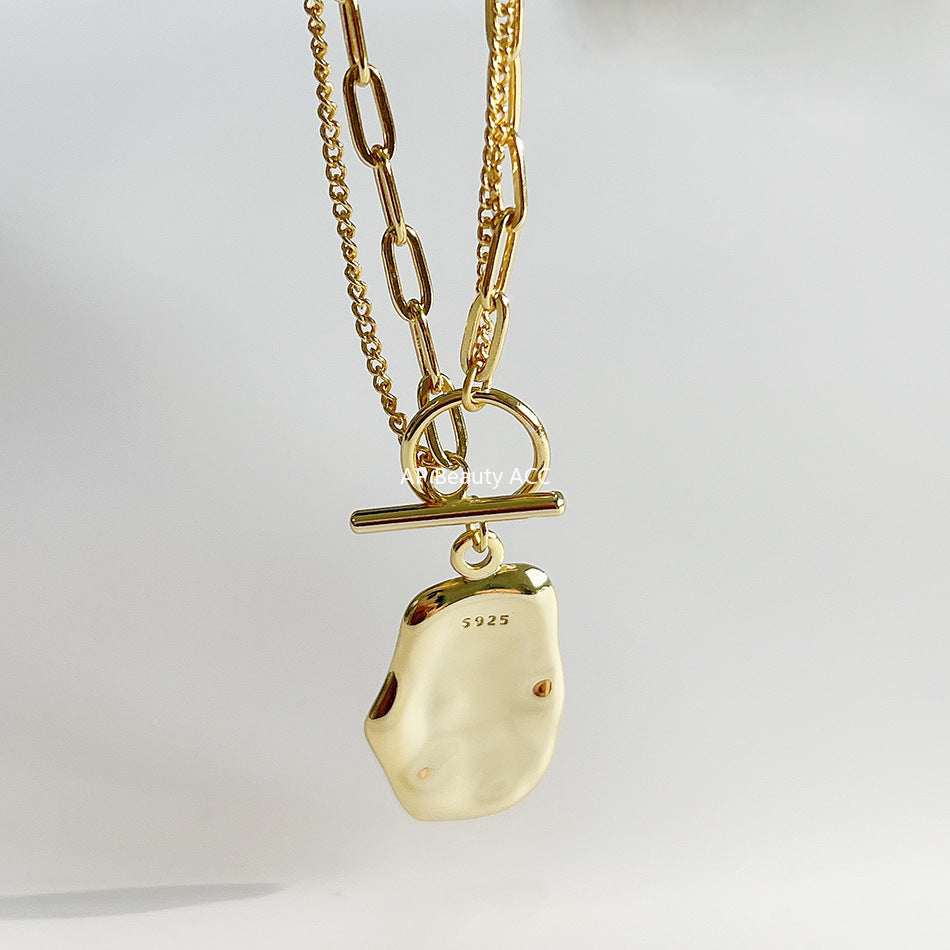 F관 - 925 실버 비정형 펜던트 OT고리 목걸이 [B832] 25.10-1