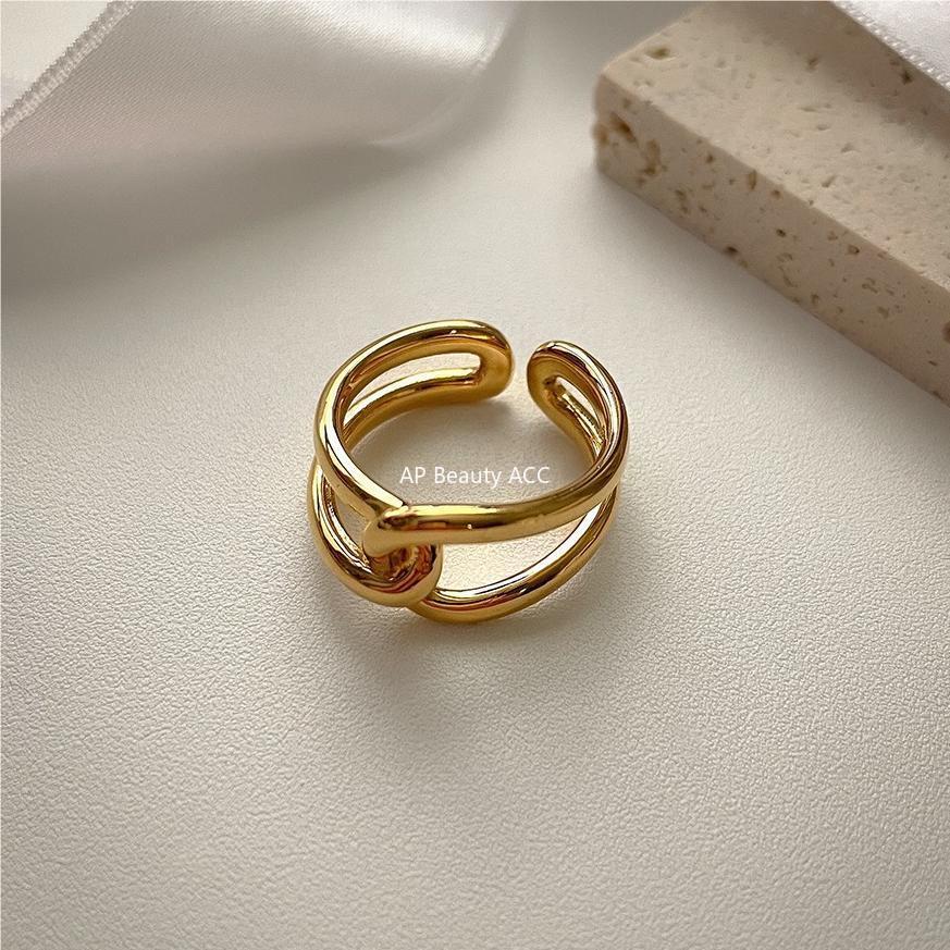 F관 - 925 실버 크로스 더블 라인 반지 [J1811] 25.09-4