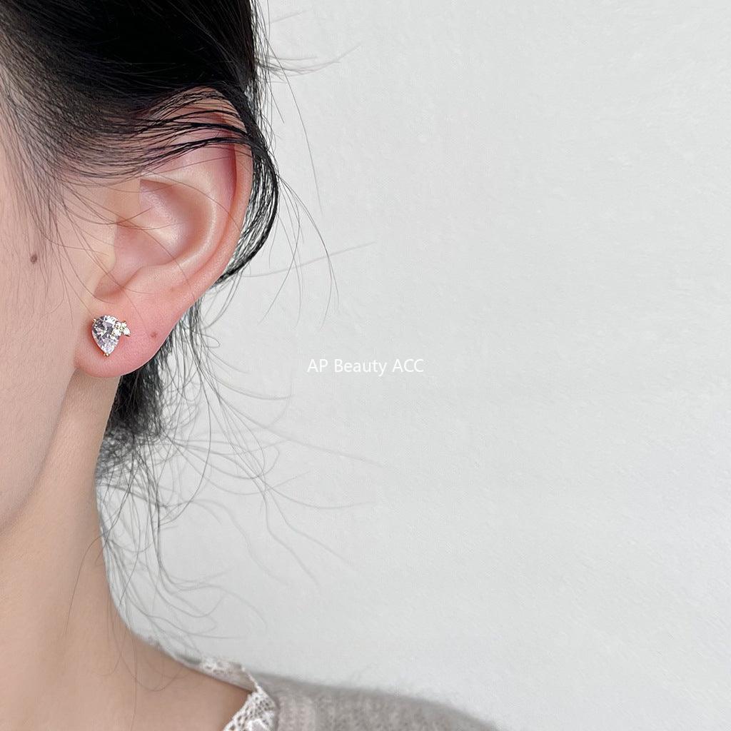 C관 - 미니 큐빅 물방울 나비 디자인 14K 도금 은침 산뜻한 귀걸이 [3615] 24.03-1