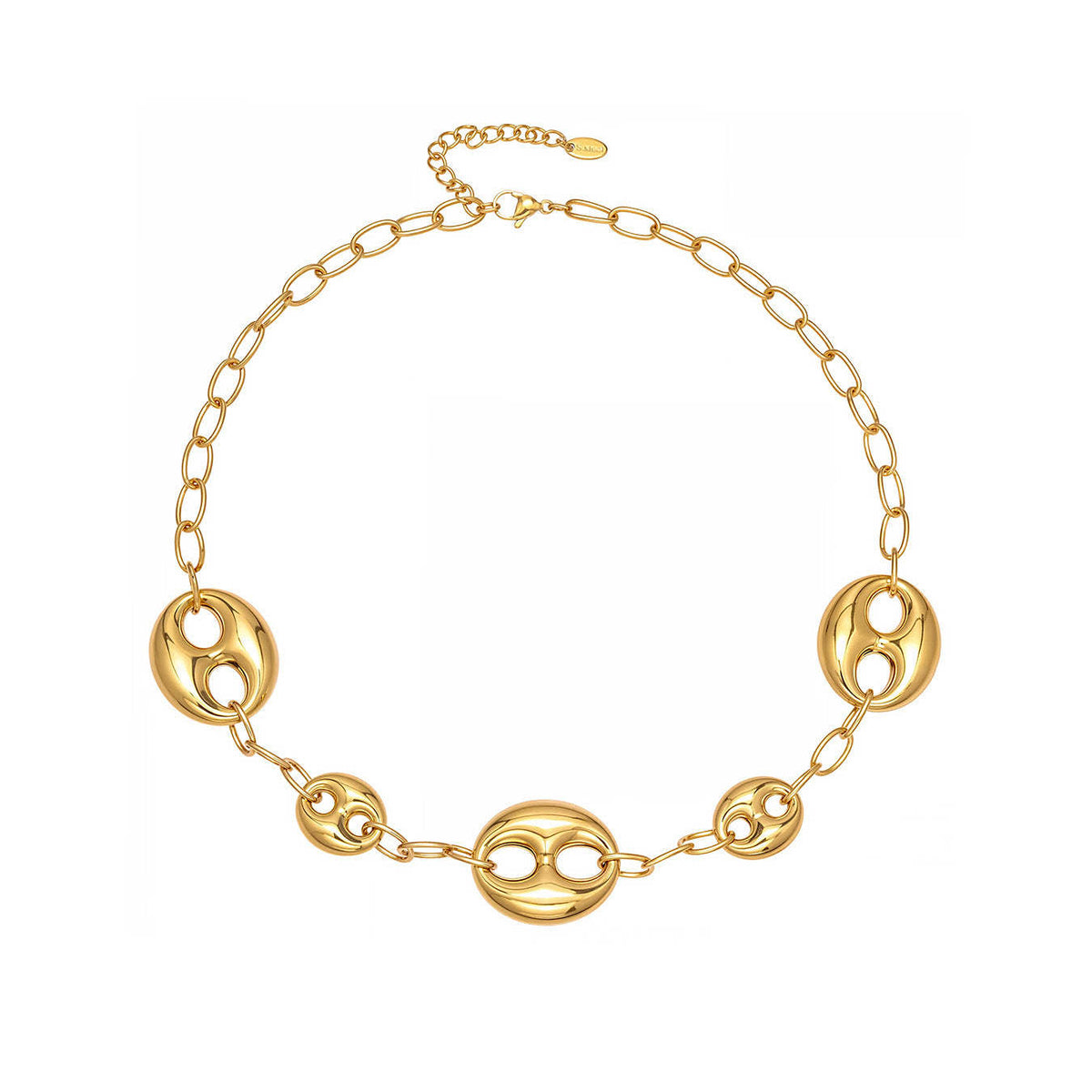 D관 - 돼지코 모양 체인 18K 도금 스테인리스 스틸 목걸이 [P180] 25.11-3