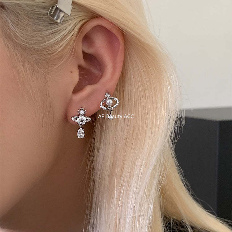 A관 - 큐빅 행성 티타늄 스틸 피어싱 귀걸이 [EH-4347] 25.12-1