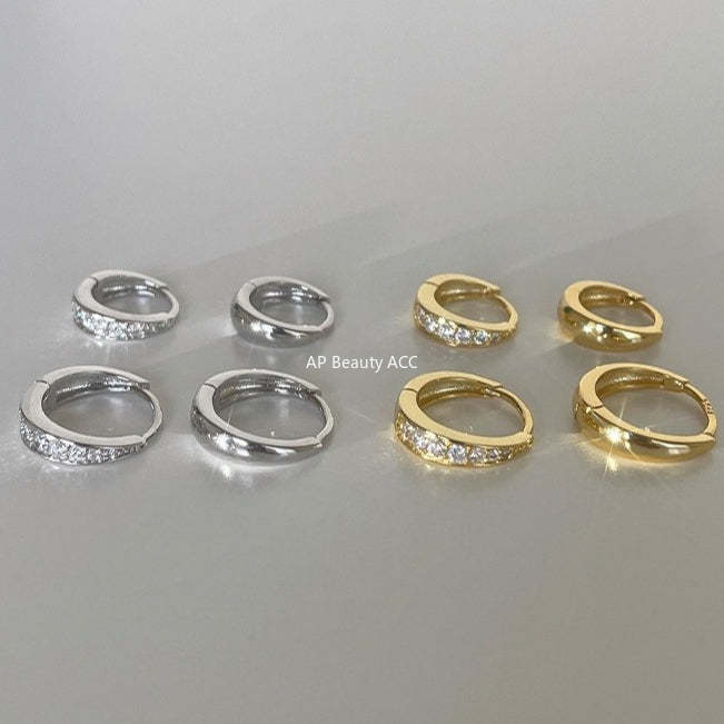 A관 - 큐빅 925 은침 링 후프 귀걸이 [EH-4324] 25.12-2