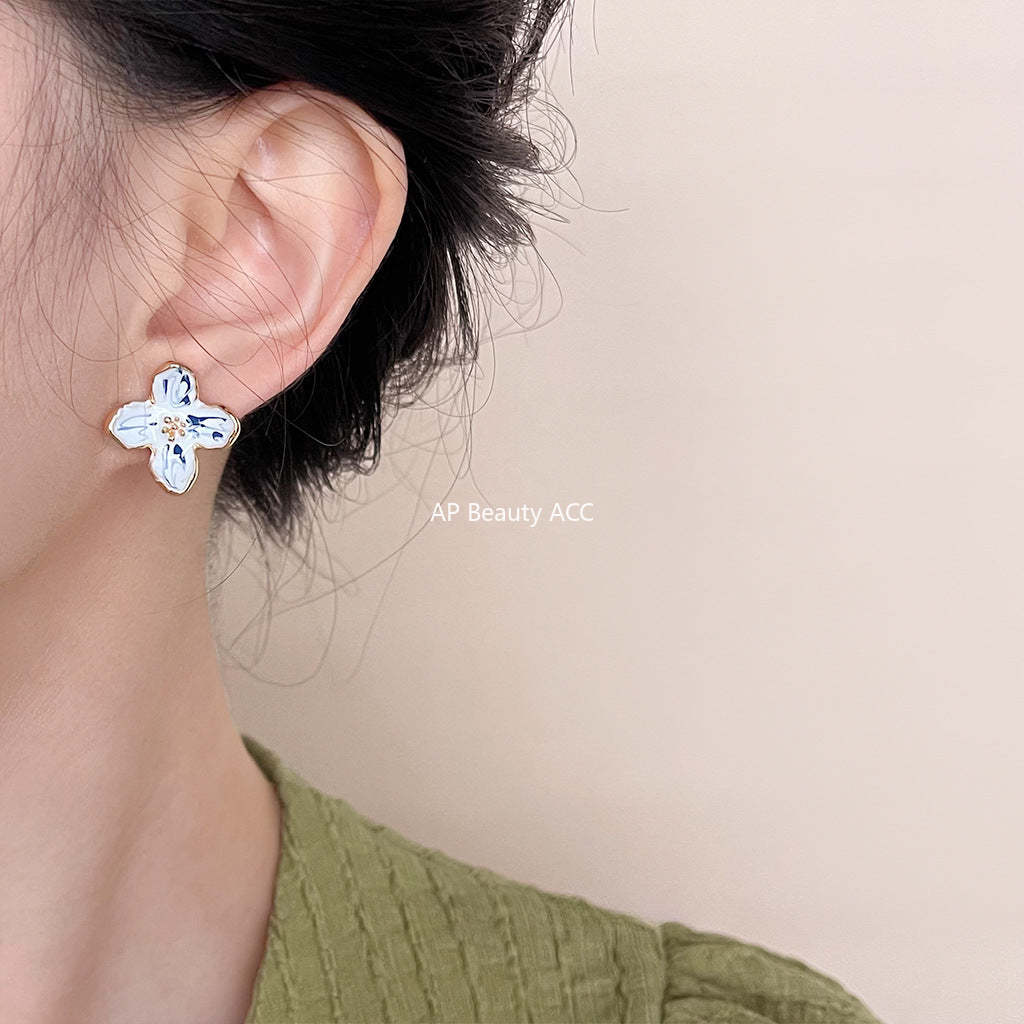 C관 - 청화백자 디자이너 독창적 인스타 감성 14K 도금 귀걸이 [4473-4476] 24.07-2