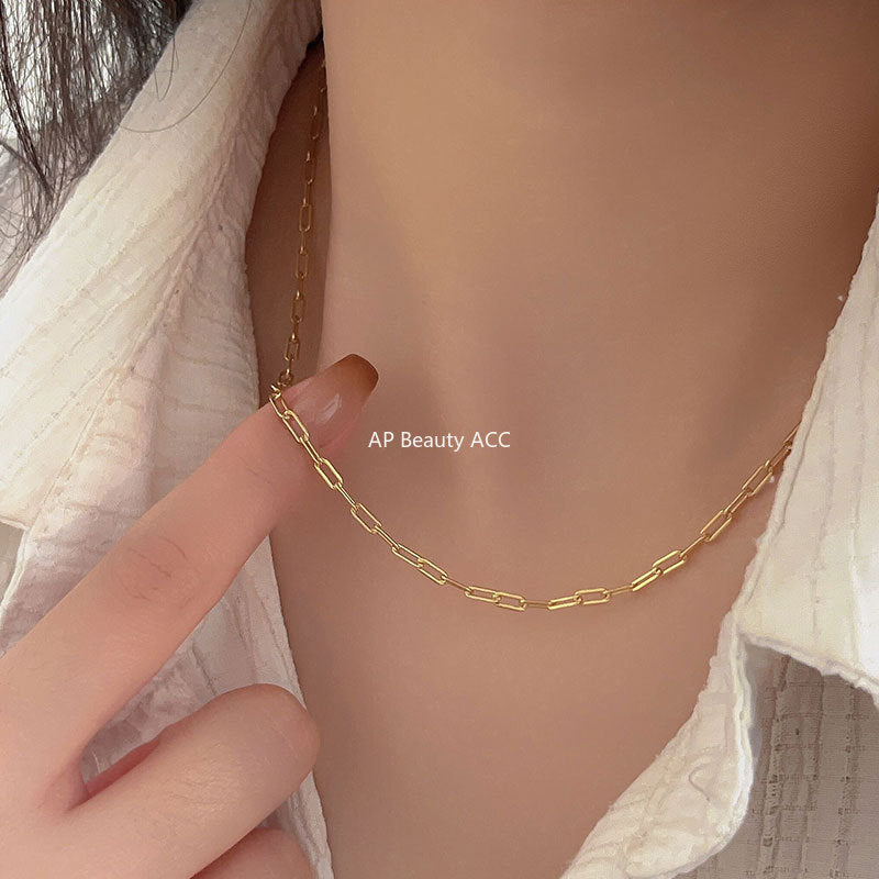 F관 - 925 실버 하드 체인 목걸이 [B567] 25.10-1