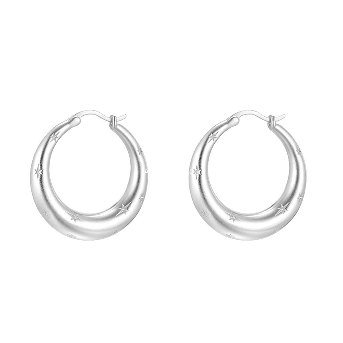 A관 - 925 은침 민무늬 별 링 귀걸이 [EH-3970] 25.10-1