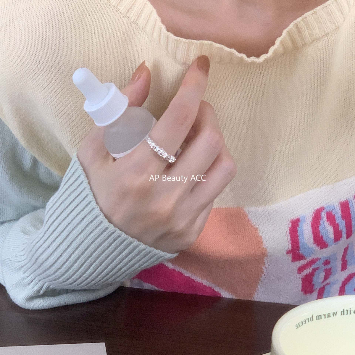 F관 - 925 실버 비정형 요철 포일 질감 오픈형 반지 [J1393] 25.12-3