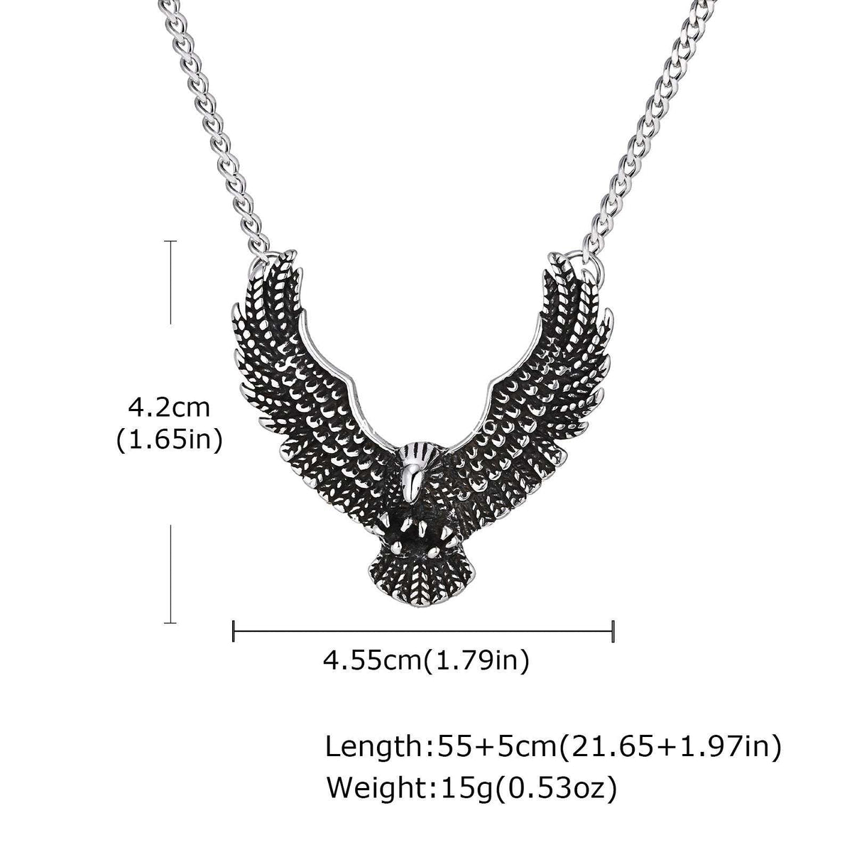G관 - 스테인리스 스틸 펑크 독수리 디자인 목걸이 [PN-2242] 25.10-4