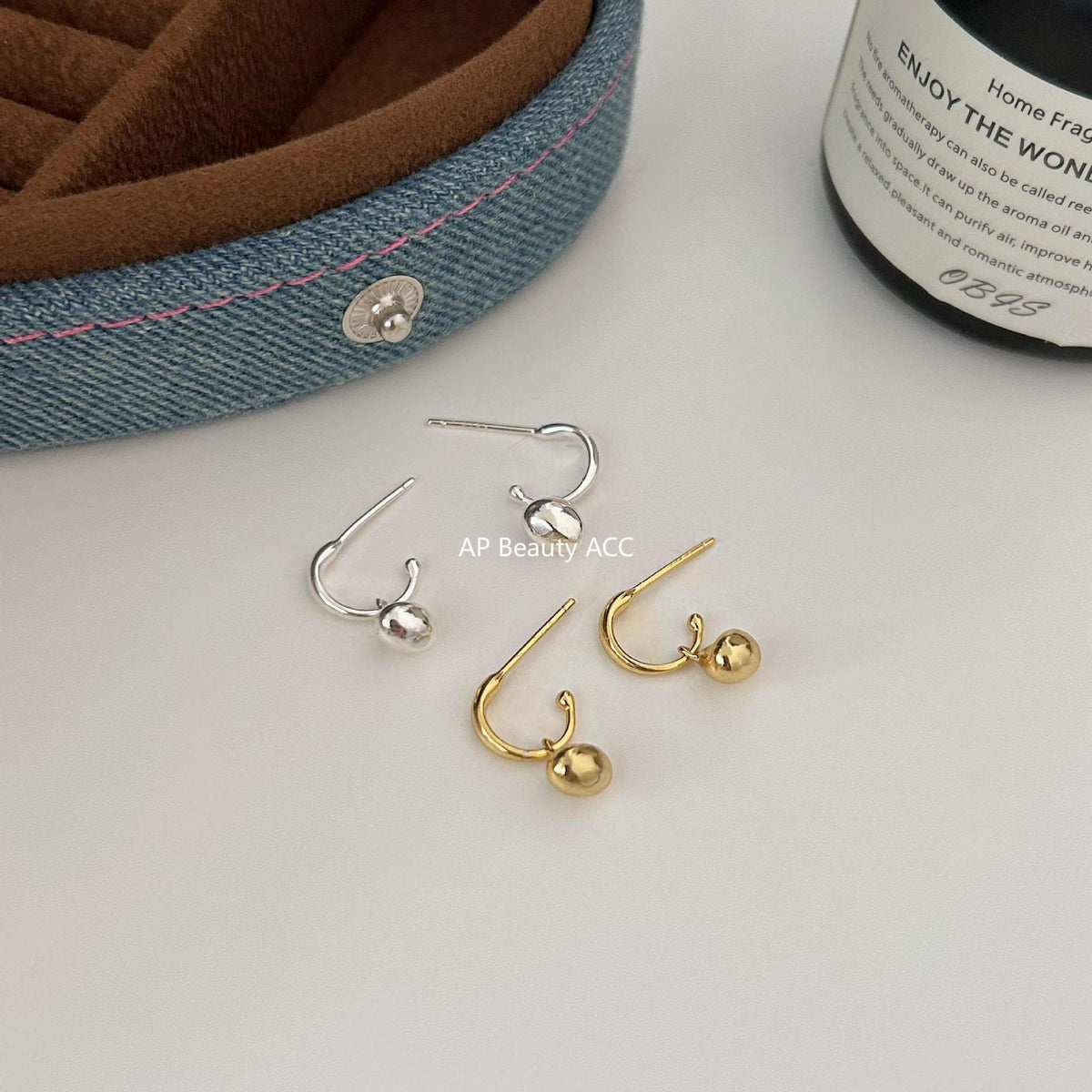 F관 - 925 실버 비정형 실버볼 C형 귀걸이 [C945] 25.11-2