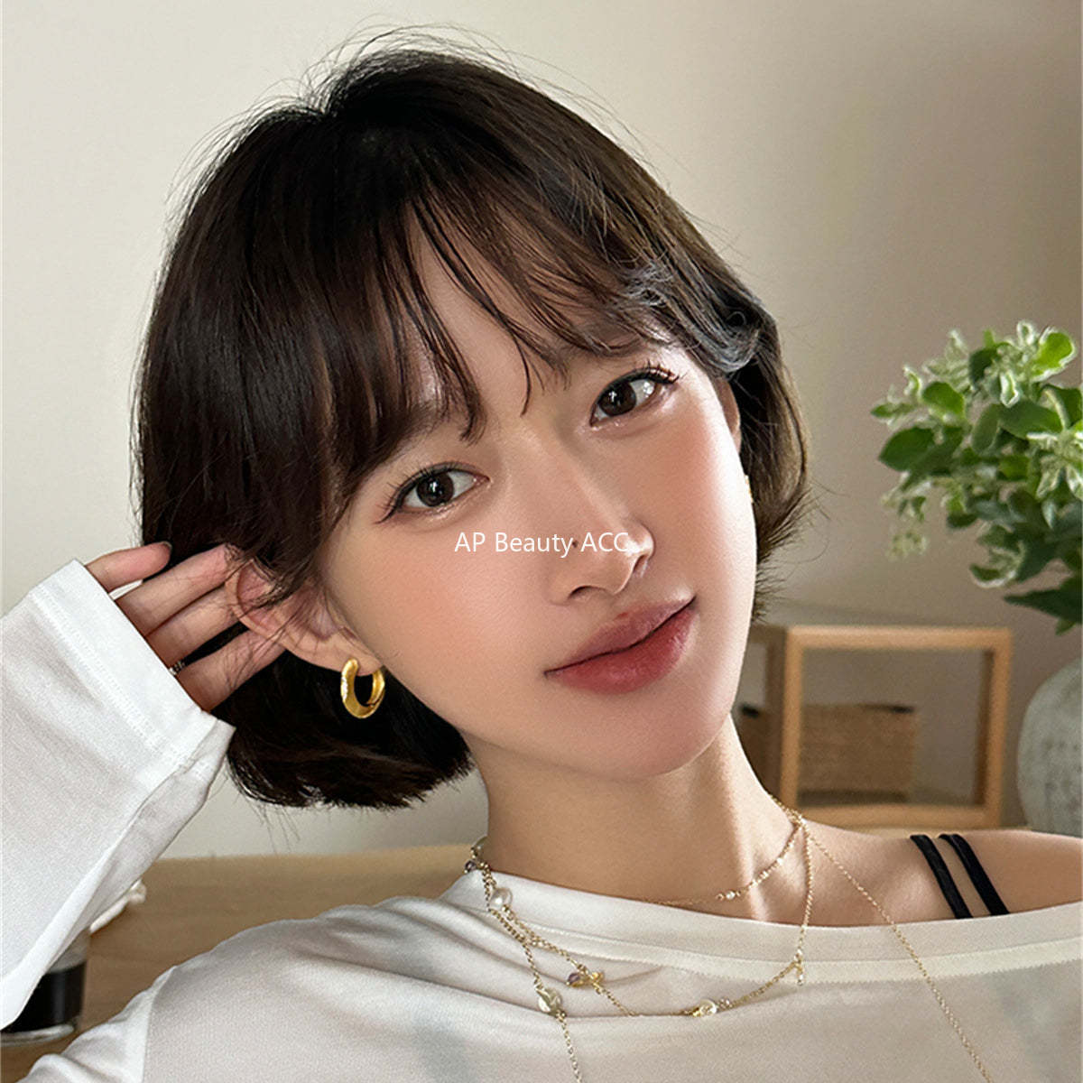 A관 - 925 은침 샌딩 링 큐빅 귀걸이 [EH-4007] 25.08-4