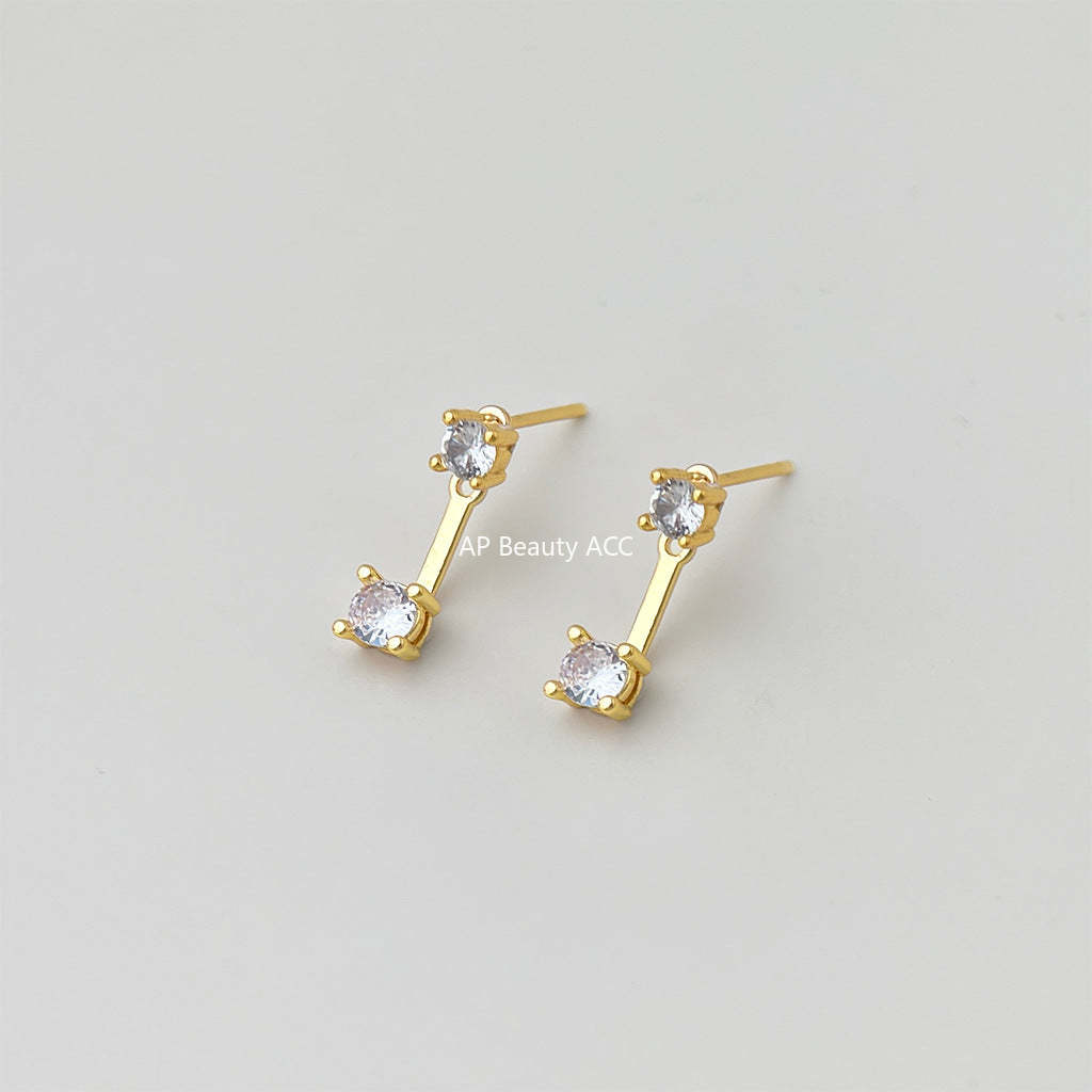 C관 - 데일리 큐빅 925 은침 귀걸이 [7184] 25.12-2