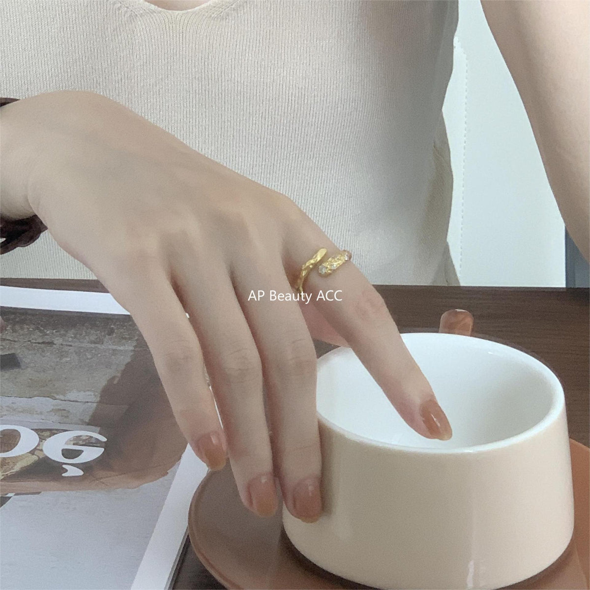 F관 - 925 실버 비정형 큐빅 오픈형 반지 [J1269] 25.12-2