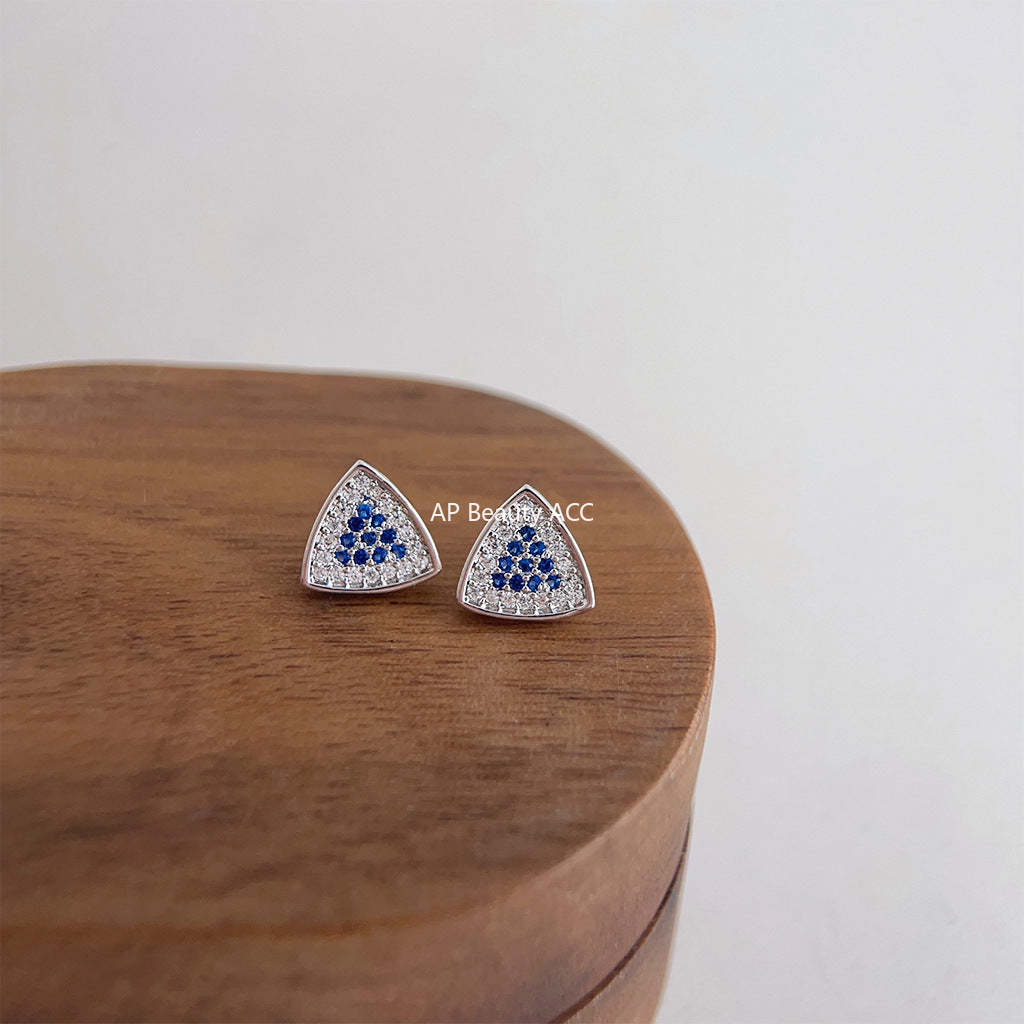 C관 - 개성 있는 천사 눈 기하학 큐빅 은침 귀걸이 [3891] 24.04-4