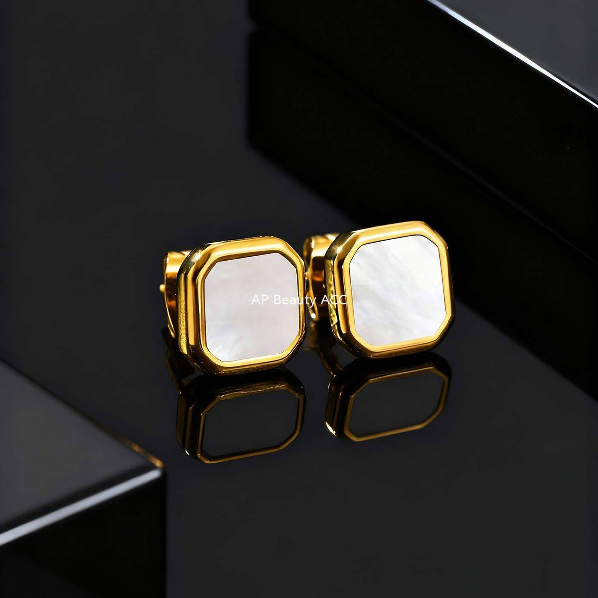 G관 - 스테인리스 스틸 심플 사각 모양 귀걸이 [ES-728] 25.12-2