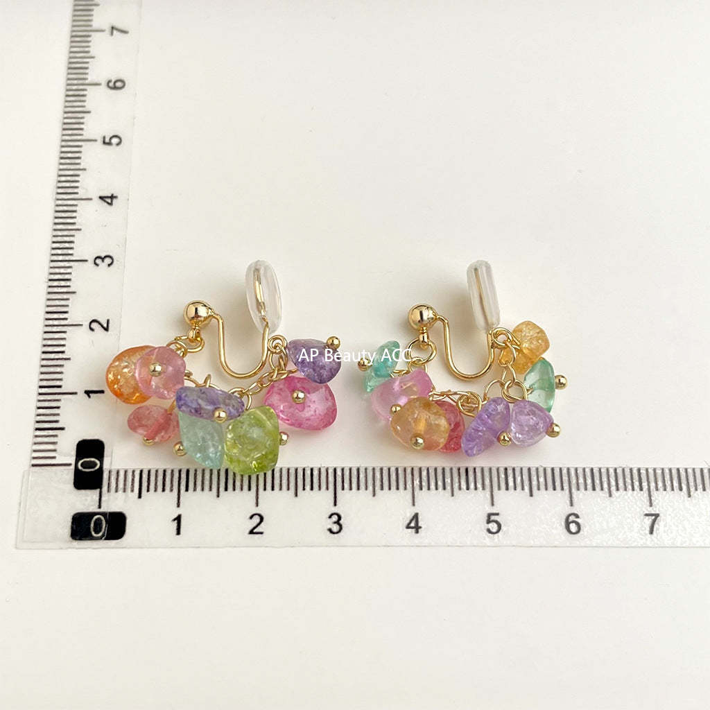 C관 - 18K 도금 에나멜 플라워 이어커프 귀걸이 [EJ0301S] 25.03-1