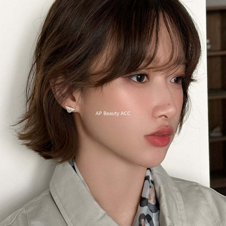 A관 - 입체 삼각형 모양 풀큐빅 스터드 귀걸이 [EH-4321] 25.12-3