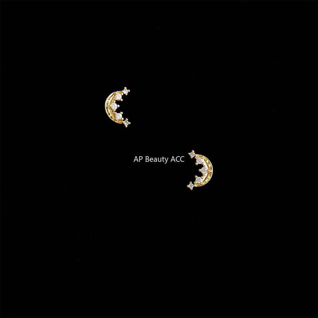C관 - 미니 초승달 큐빅 은침 귀걸이 [4829] 25.02-1