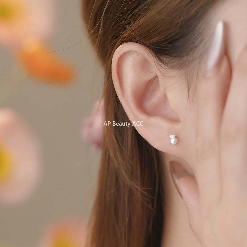 B관 - 999 실버 복주머니 귀걸이 [YC8046E_1] 25.05-5