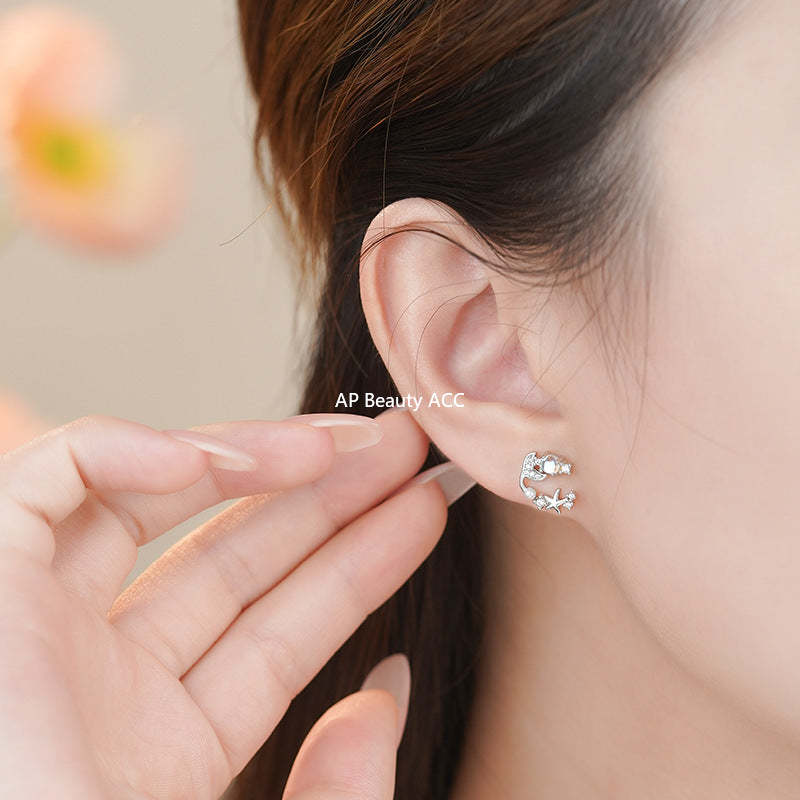 B관 - 999 실버 별빛 물고기꼬리 디자인 귀걸이 [YC2204E_1] 25.11-1