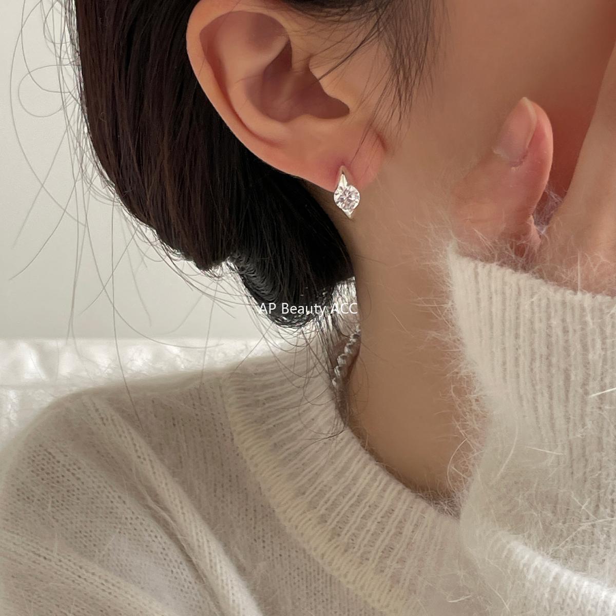 A관 - 큐빅 925 은침 링 후프 귀걸이 [EH-2549.SJ] 25.12-3