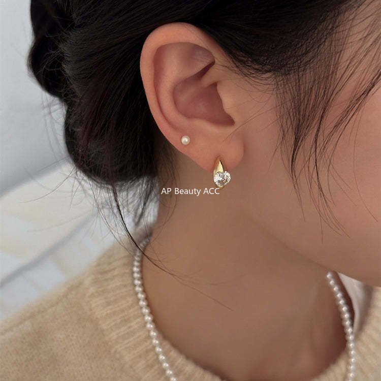 A관 - 큐빅 925 은침 링 후프 귀걸이 [EH-2549.SJ] 25.12-3