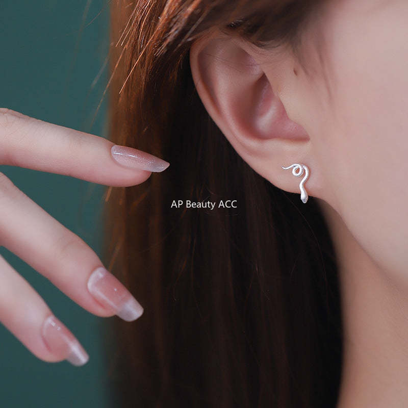 B관 - 925 실버 행운의 뱀 모양 귀걸이 [YC6261E_1-YC6263E_1] 24.11-4