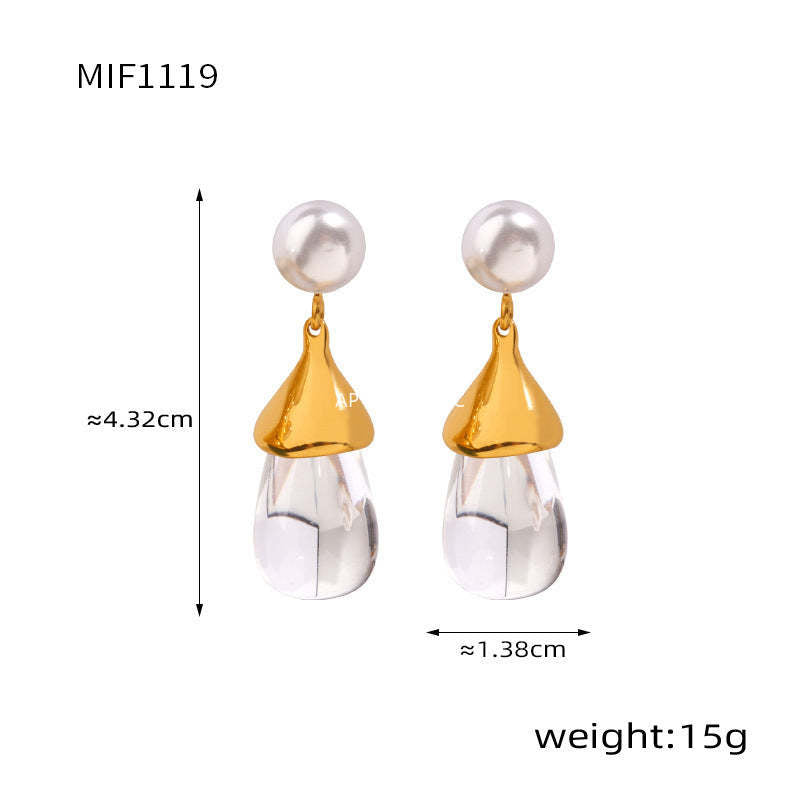 D관 - 스테인리스 스틸 캔디 컬러풀 레진 귀걸이 [F854] 24.12-4