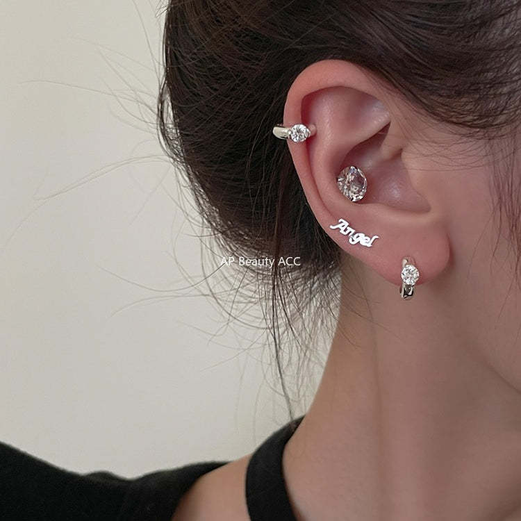 A관 - 원형 큐빅 925 은침 링 귀걸이 [EH-3522.SJ] 25.12-2