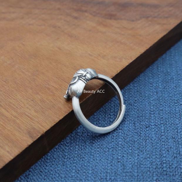 G관 - 빈티지 실버 스타일 코끼리 디자인 오픈 반지 [J2519] 25.09-4