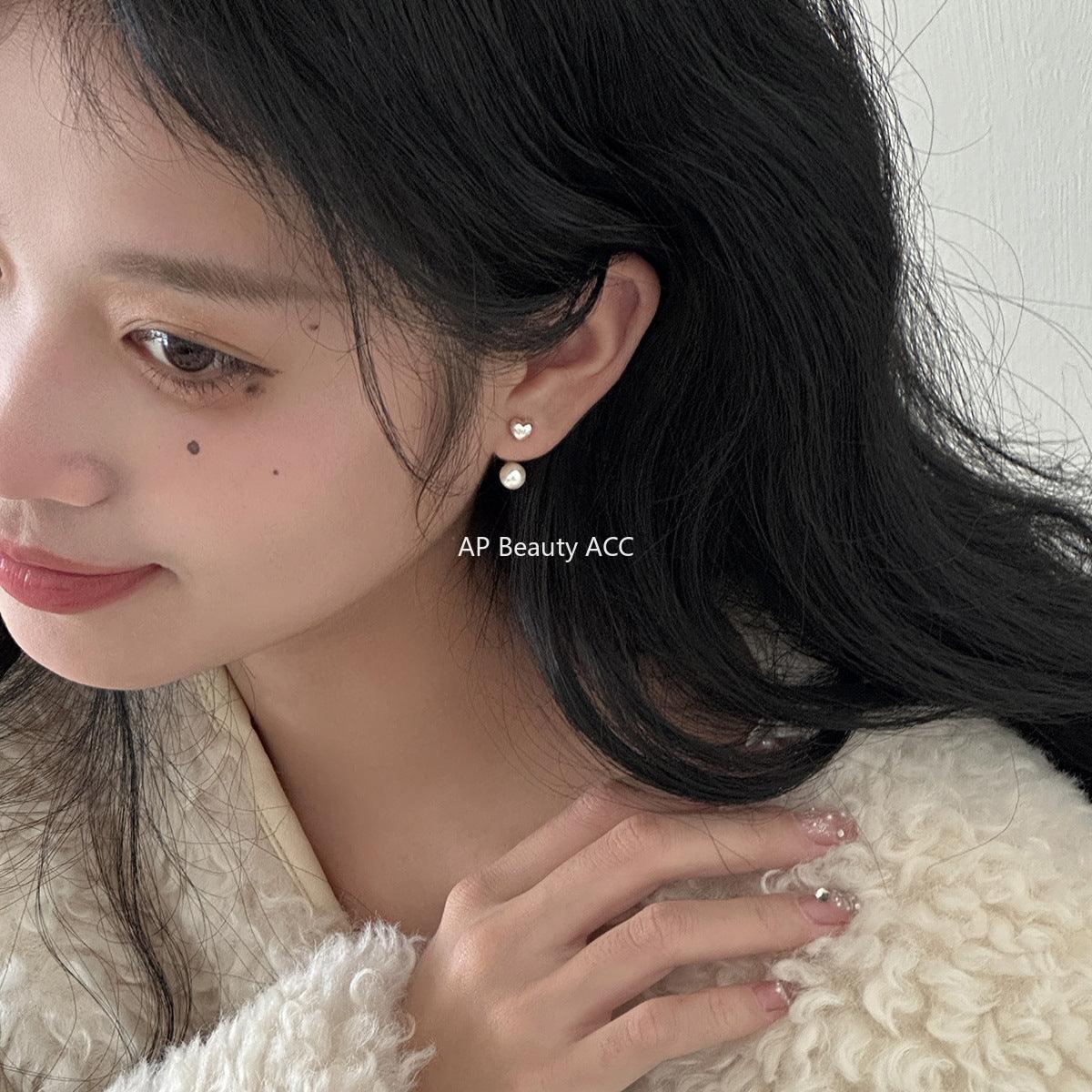 A관 - 925 은침 하트 빈티지 진주 귀걸이 [EH-2732] 24.03-3