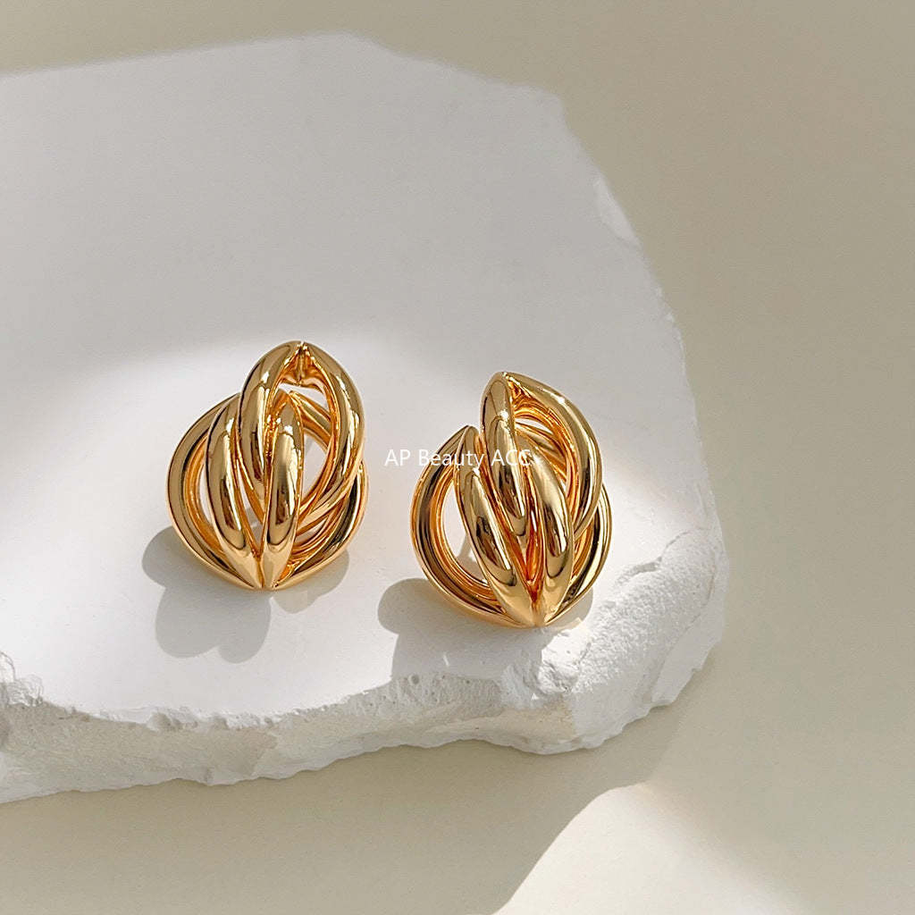 C관 - 업그레이드 18K 도금 고급스러운 기하학 귀걸이 [3701-3702] 24.04-2