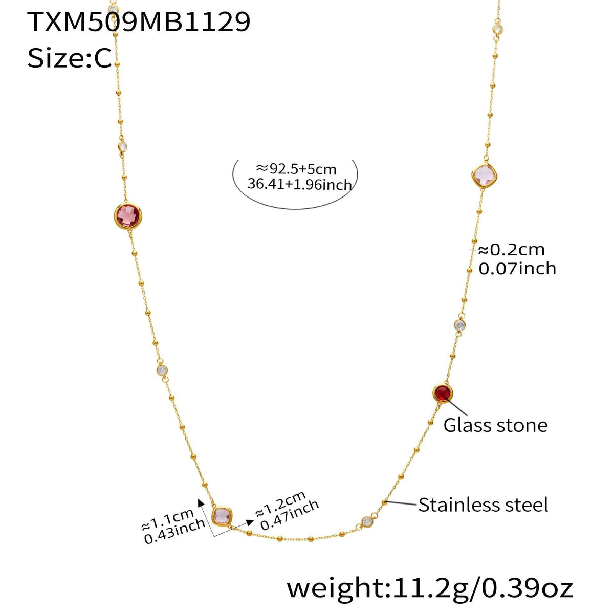 D관 - 스테인리스 스틸 둥근 사각 컷팅 큐빅 목걸이 귀걸이 팔찌 [TXP509] 25.12-1