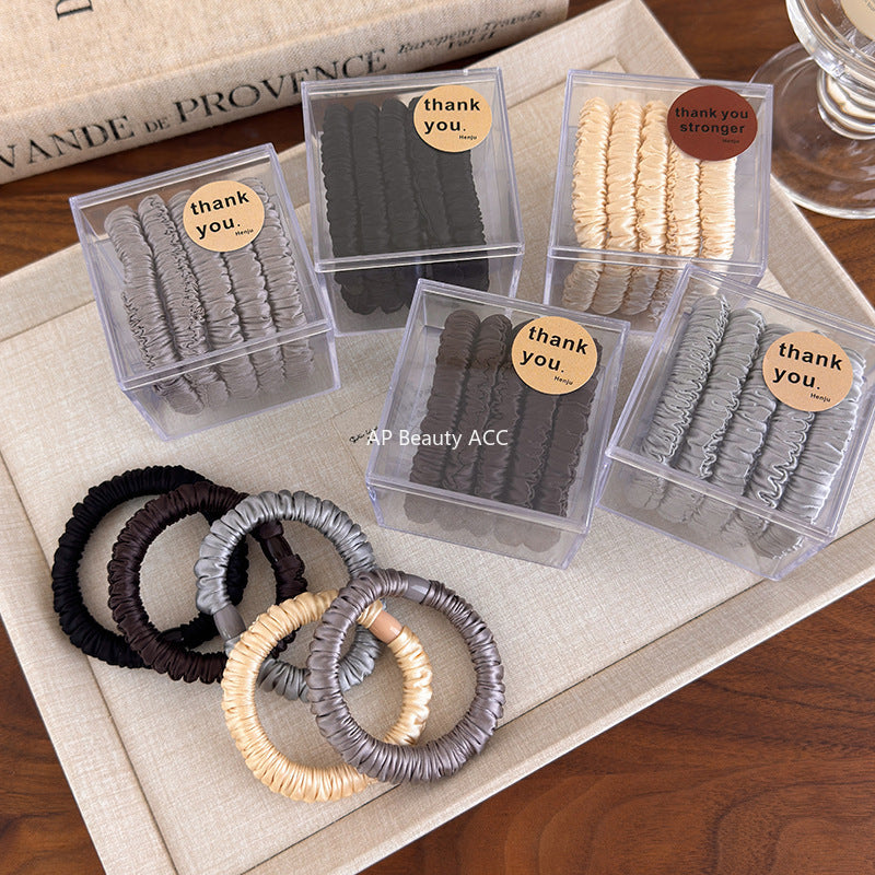 E관 - 새틴 고탄력 자국 없는 머리끈 헤어밴드 [27549] 25.10-1