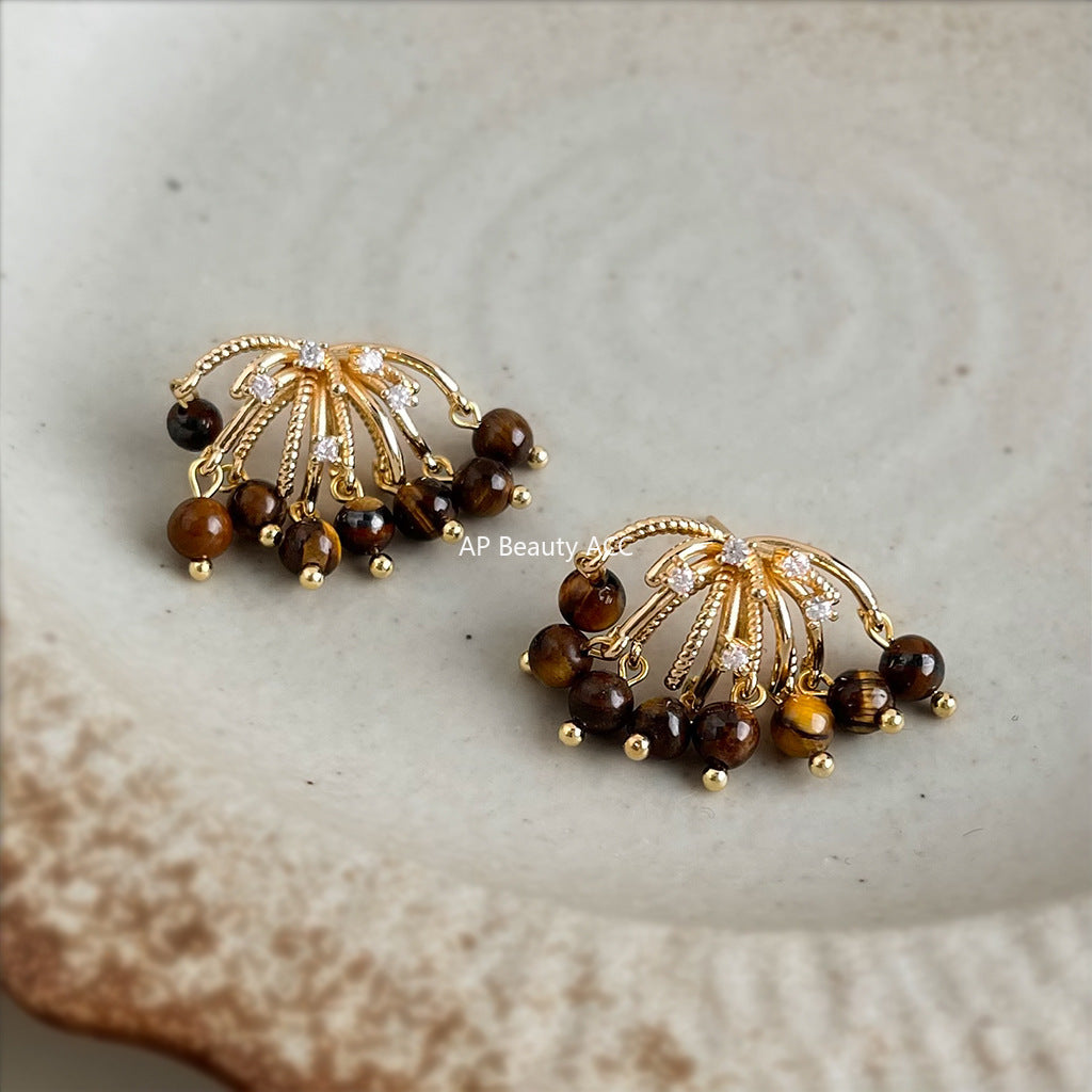 C관 - 핸드메이드 925 은침 호안석 큐빅 귀걸이 [6906] 25.10-2