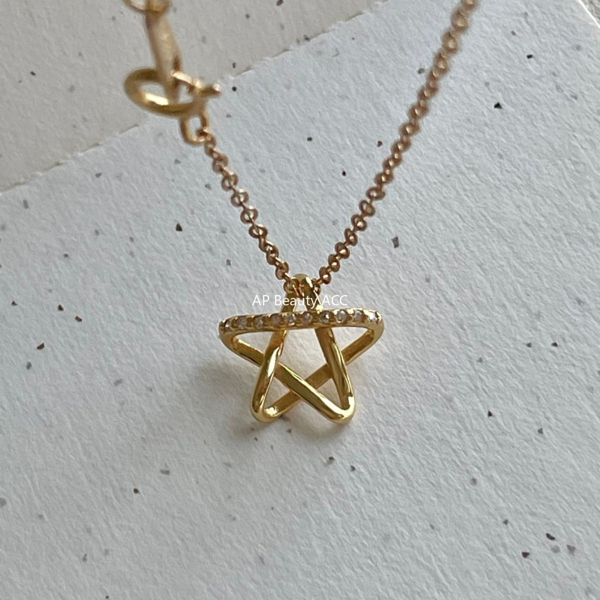 F관 - 925 실버 별 큐빅 펜던트 목걸이 [B1381] 25.11-1