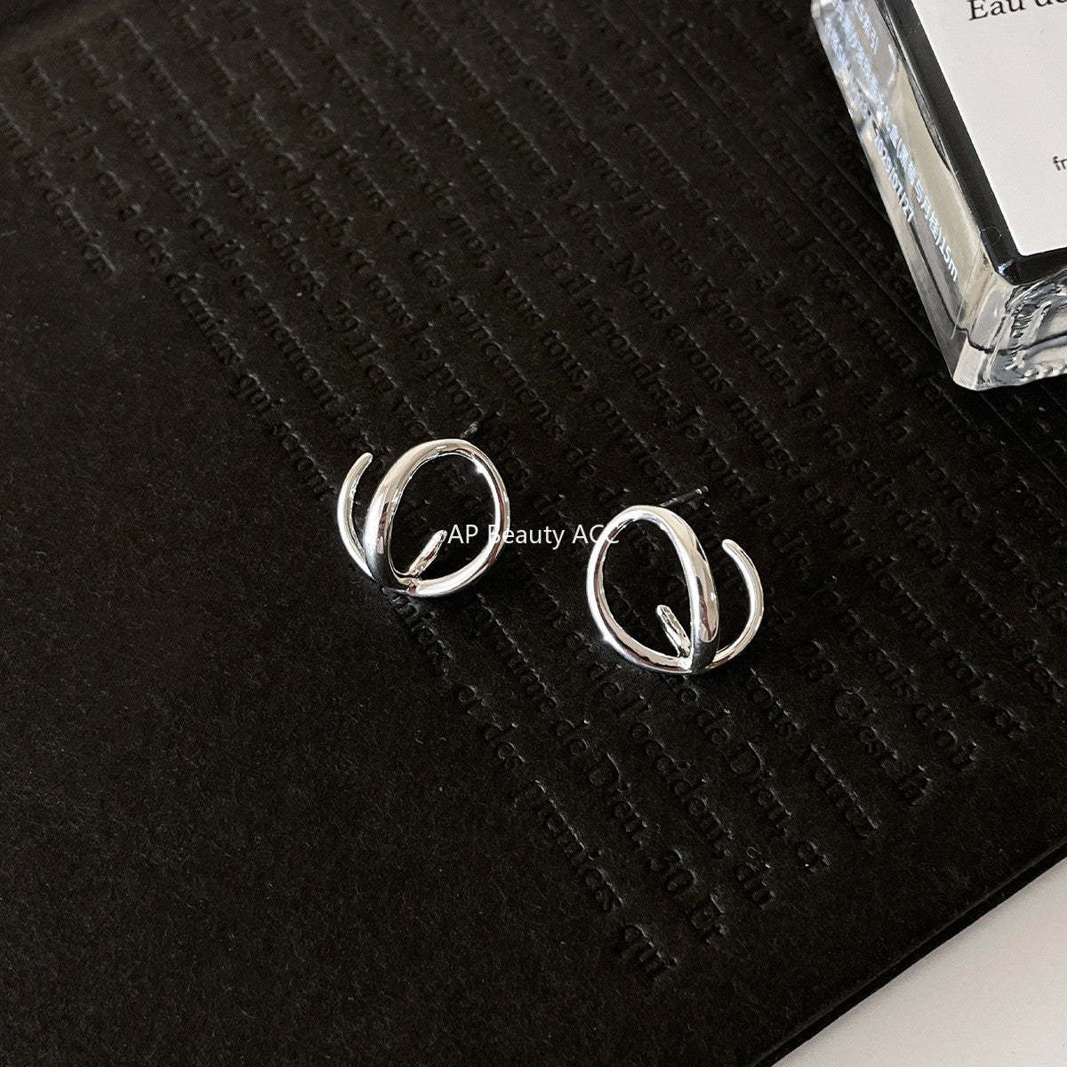 A관 - 기하학 크로스 라인 비정형 귀걸이 [EH-4410] 25.12-1