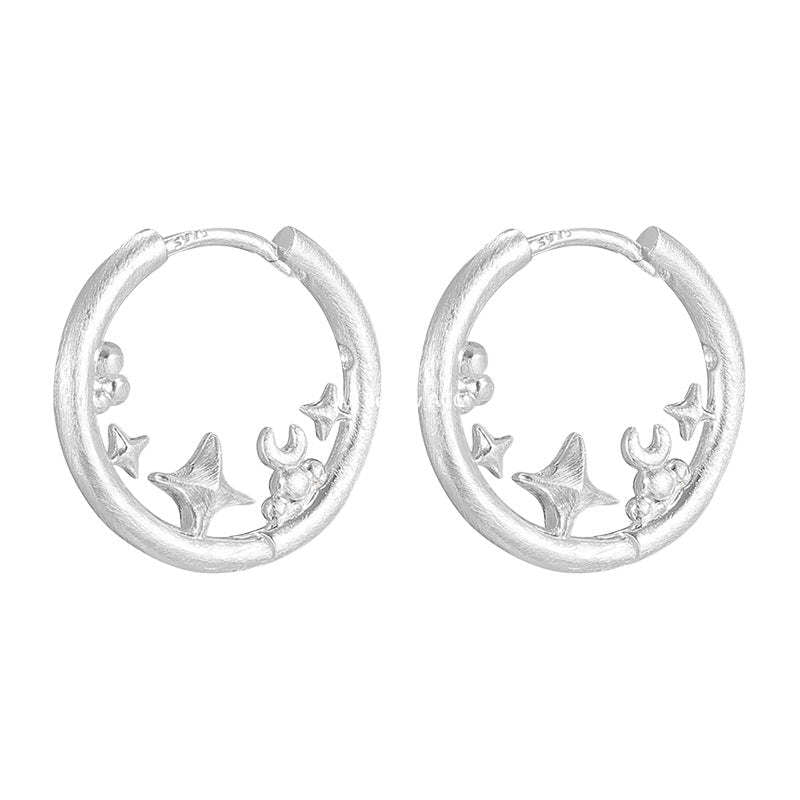 A관 - 샌딩 텍스처 별 디자인 링 귀걸이 [EH-4271] 25.11-4