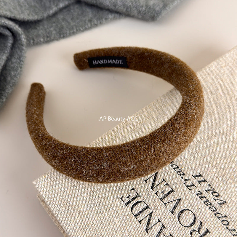 E관 - 겨울 컬러 펠트 패브릭 볼륨 머리띠 [26247-2] 25.11-2