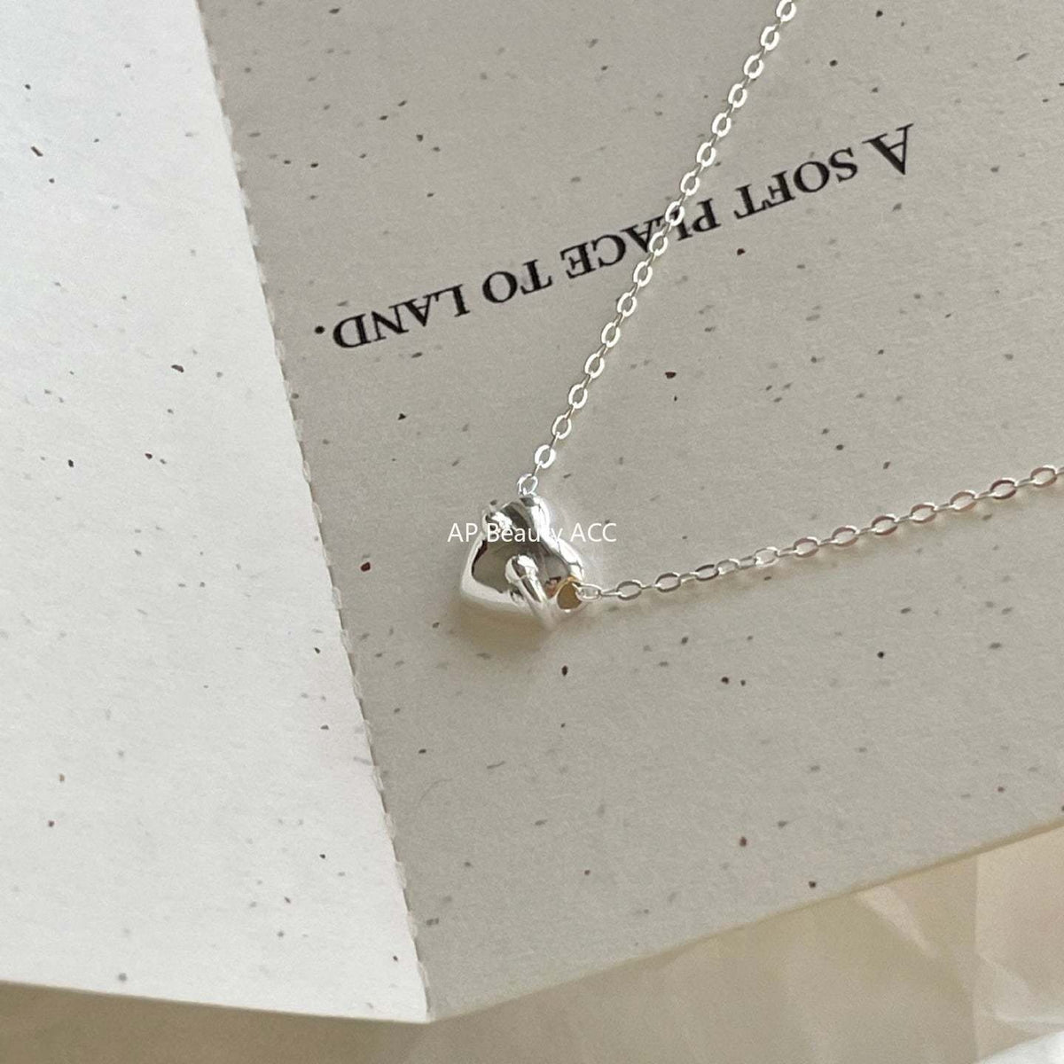 F관 - 925 실버 하트 모양 펜던트 목걸이 [B1385] 25.11-4